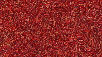 Poster - Abstract topographic map pattern in vivid fiery hues, textured background