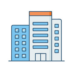Poster - Illustration of city building architecture skyscraper office urban cityscape construction design, vector