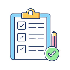 Poster - Clipboard checklist task management list check mark survey form planning organization pencil note