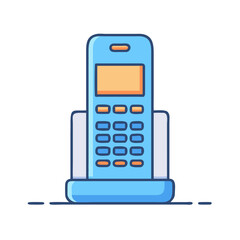Leinwandbilder - Illustration of a cordless phone with base station telephone communication technology device