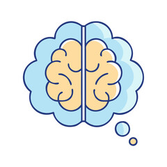 Poster - Brain thinking cloud idea mind intelligence knowledge memory learning psychology concept creative