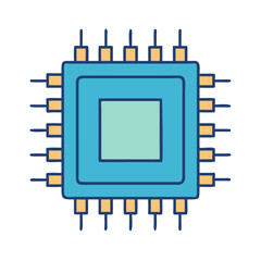 Aufkleber - Illustration of a microchip processor computer chip cpu semiconductor integrated circuit technology component
