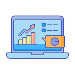 Poster - Laptop chart graph analysis data analytics business report growth presentation performance success