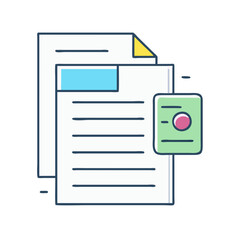 Aufkleber - Document file paper page note information data sheet form record report text graphic art