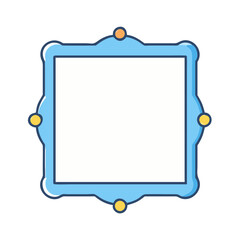 Poster - Decorative frame border design element vector illustration square shape blue and yellow color art