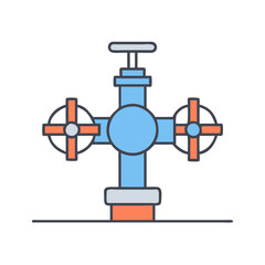 Poster - Illustration of industrial water valve, pipeline, plumbing, control, system, equipment, shutoff