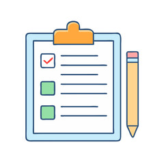 Poster - Checklist clipboard task list to do list survey form questionnaire pencil document report