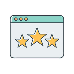 Poster - Rating stars review feedback customer satisfaction quality service experience performance website