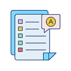 Poster - Checklist task list to do list planning project management with speech bubble and letter a