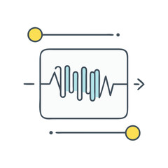 Aufkleber - Audio equalizer sound wave filter processing control panel graphic illustration vector design