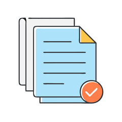 Poster - Document approval checklist vector illustration for business task management and workflow process