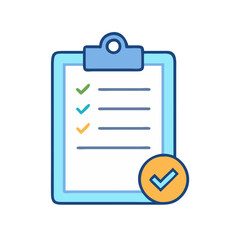 Poster - Clipboard checklist task management project planning to do list and check mark illustration