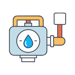 Poster - Water pump system illustration for plumbing and irrigation solutions and water management design
