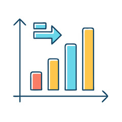 Poster - Growth chart bar graph increasing sales and revenue business performance and financial analysis