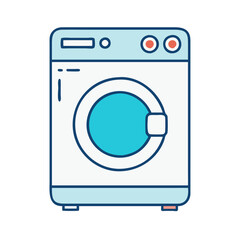 Poster - washing machine appliance laundry equipment washer household chore clean clothes icon vector