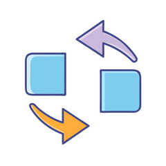 Poster - Cycle process diagram with arrow flow chart for workflow and data exchange illustration design