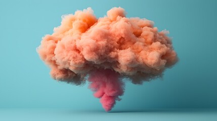 Poster - Pastel Pink and Orange Cloud Formation Against a Blue Background