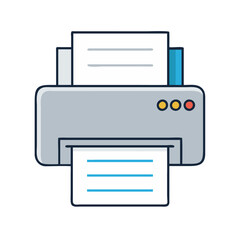 Leinwandbilder - Find printer machine vector icon illustration for office document printing and scanning needs