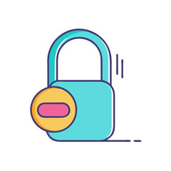 Poster - unlocked padlock icon security access control system authorization authentication verification lock 