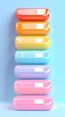 Poster - Pastel Rainbow Stacked Bar Chart Infographic