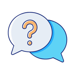 Poster - Question mark in speech bubble vector illustration for faq help support and communication design