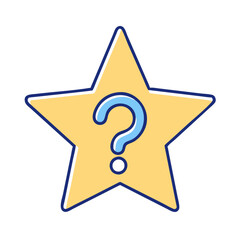 Poster - Find the answer star icon question mark symbol solution concept faq help support guide quiz