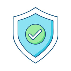 Poster - security shield check mark icon vector illustration for protection and verification design