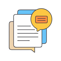 Aufkleber - Document communication icon vector illustration for business message and information exchange design