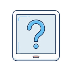 Poster - Question mark on tablet device for faq help support and online assistance concept design vector