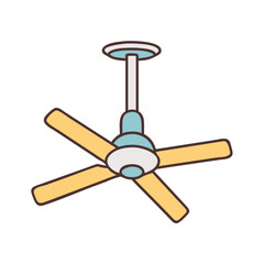 Poster - Ceiling fan with light fixture vector illustration for home interior design and cooling needs