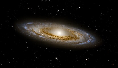 Wall Mural - spiral galaxy in deep space. detailed view of cosmic structure, with swirling arms and central bulge