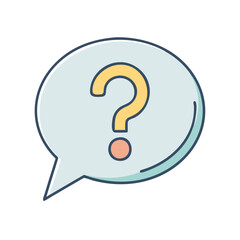 Poster - Question mark icon vector illustration in speech bubble for faq help support concept design