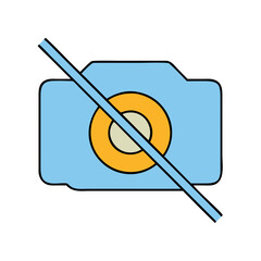 Poster - No camera icon vector illustration representing photography restrictions and forbidden photo taking zones