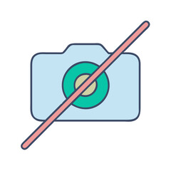 Leinwandbilder - No photography camera ban icon vector illustration for prohibited photo area or sign design