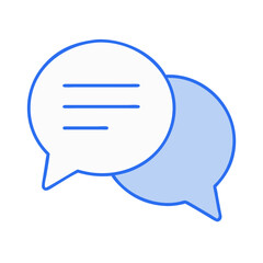 Poster - Blue speech bubbles vector illustration for communication chat dialog and conversation concept design