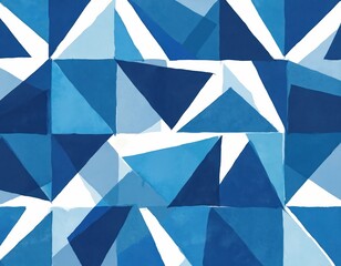 Aufkleber - Abstract geometric pattern of blue triangles. Graphic design on white background. Modern design element for surface, fabric, wallpaper, decoration, creative projects, web design, branding, textile