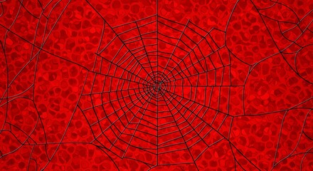 Dense Red Spider Web Texture - Horror and Halloween Theme

