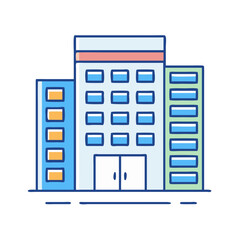 Poster - Illustration of building architecture, office building, commercial building, city building, urban building