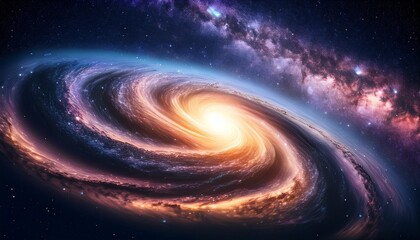 Wall Mural - a fantastical galaxy with swirling colors glowing stars and cosmic dust