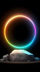 Poster - Rainbow Light Ring on Rocks