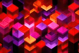 Abstract geometric pattern of vibrant cubes