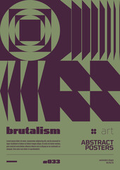 Fototapete - Modern abstract poster, Raster version of high quality and resolution, artwork with geometric postmodern shapes in brutalism aesthetics, minimalistic trendy bold composition, A4 futuristic graphic 33