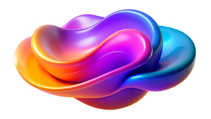 Poster - Abstract Colorful Intertwined Fluid Forms Vibrant Gradient Design