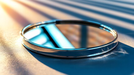 Leinwandbilder - Silver Round Hand Mirror Reflection Mockup