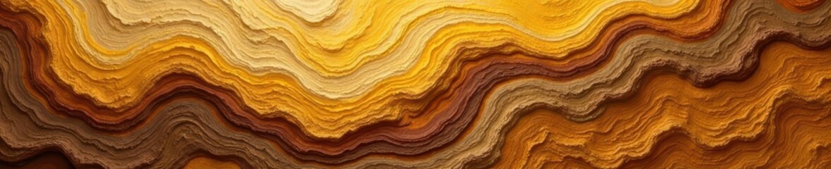 Wall Mural - Abstract swirls of brown and yellow stone, rough texture , detail, yellow