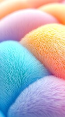 Poster - Soft Pastel Rainbow Fur Texture with Layered Strands