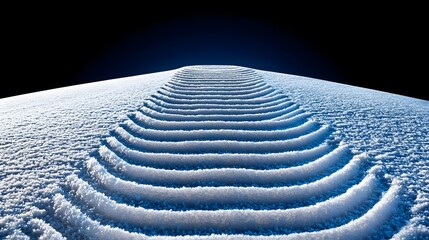 Poster - Soft Snow Pattern on a Slope Under a Blue Gradient Sky
