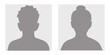 © Agastya 897 - Male and female head silhouettes avatar, profile icons. Stock vector.