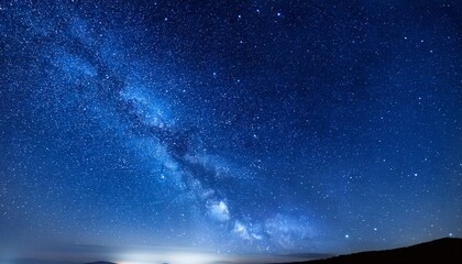 Wall Mural - blue dark night sky with many stars