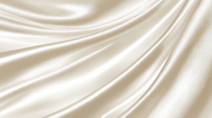 Poster - Flowing white silk fabric creating soft, elegant waves, ideal for wedding related design with luxurious textural visual qualities